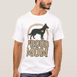 Camiseta Orgulhosa Silhueta de Cachorro Mãe Design Vetorial