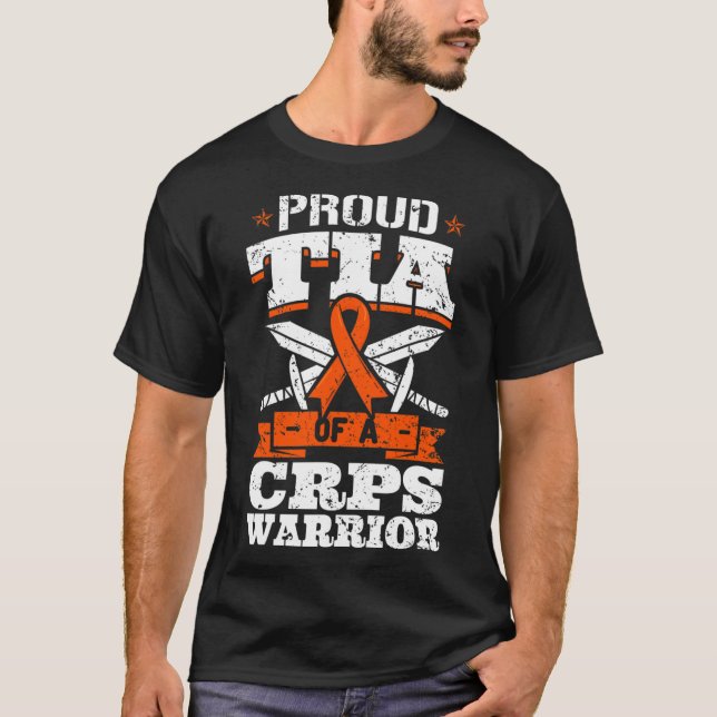 Camiseta Orgulhosa Tia De Um Guerreiro CRPS RSD Friso De Co (Frente)