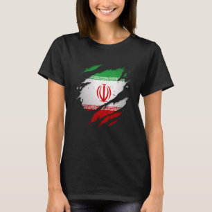 Camiseta Orgulhosa Torn Iraniana Arruinou Bandeira Irã