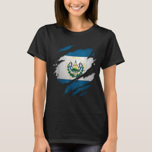 Camiseta Orgulhosa Torn Salvadoriana Arruinou Bandeira de E