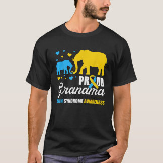 Camiseta Orgulhosa Vovó Elefante Abaixo Síndrome de Consciê