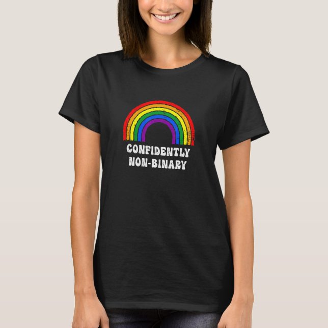 Camiseta Orgulhosamente Não Binário Arco-íris Gênero Flexív (Frente)