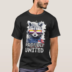 Camiseta Orgulhosamente Unidos  Bandeira de Óculos de Sol N