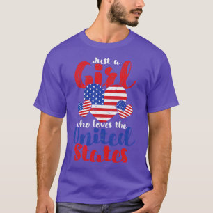 Camiseta Orgulhosas Meninas Americanas Bandeiras Americanas