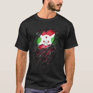 Camiseta Orgulhosas Raízes Burundianas Patrimônio Rasgado R
