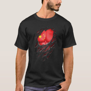 Camiseta Orgulhosas Raízes Chinesas Patrimônio Rasgado Chin