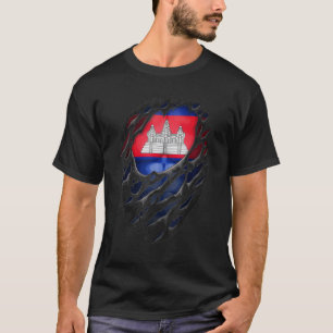 Camiseta Orgulhosas raízes Khmer cambojanos rasgadas Camboj