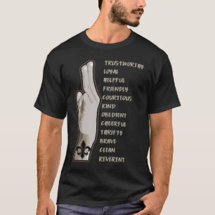 Camiseta Orgulhoso Acampamento Retro Saudação Escoteiro Tro