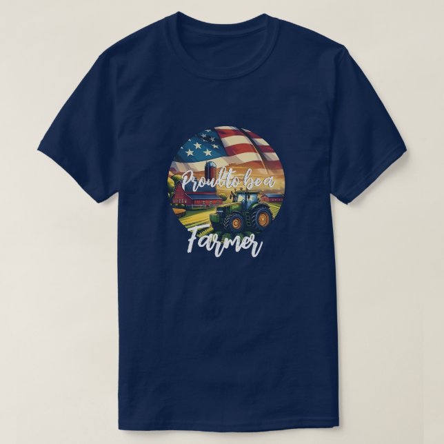Camiseta Orgulhoso Agricultor Americano  (Frente do Design)