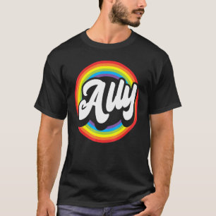 Camiseta Orgulhoso Ally Rainbow Lésbica Orgulho gay LGBTQ G