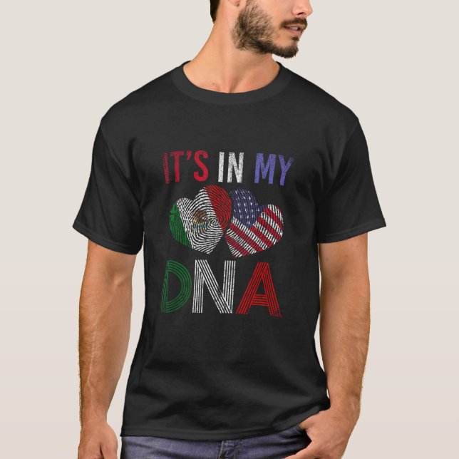 Camiseta Orgulhoso Americano Está No Meu DNA México T Shir (Frente)