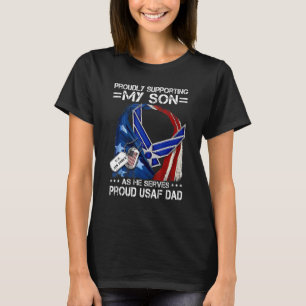 Camiseta Orgulhoso Apoiando Meu Filho Como Ele Serve Um Usa