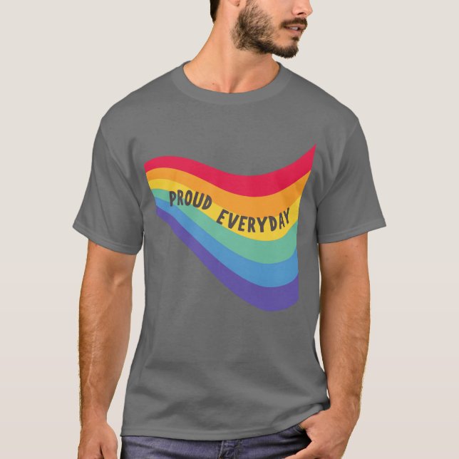 Camiseta Orgulhoso Arco-íris Orgulho Todos os Dias família (Frente)