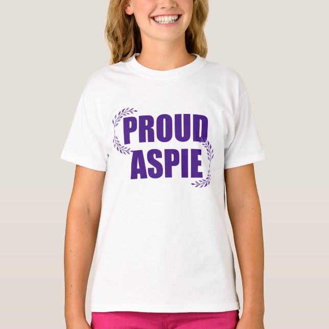 Camiseta Orgulhoso Aspira Bonito Roxo-Síndrome do Asperger  (Frente)