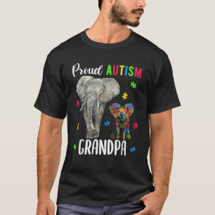 Camiseta Orgulhoso Autismo Avô é grão de consciência do Aut