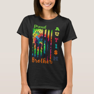 Camiseta "Orgulhoso Autismo Irmão Tie Dye Flag Autism Awar