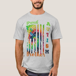 Camiseta "Orgulhoso Autismo Irmão Tie Dye Flag Autism Awar