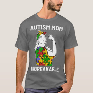 Camiseta Orgulhoso Autismo Mãe Quebra-cabeça inviolável Cri