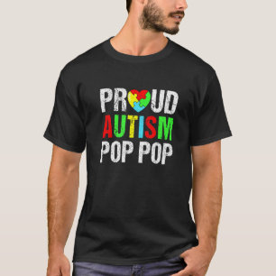 Camiseta Orgulhoso Autismo Pop Pop Coração Família Correspo