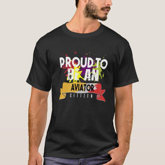 Camiseta Orgulhoso aviador cidadão Profissão de trabalho pr (Frente)