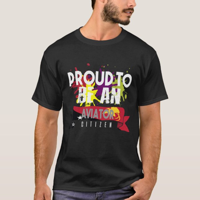 Camiseta Orgulhoso aviador cidadão Profissão de trabalho pr (Frente)