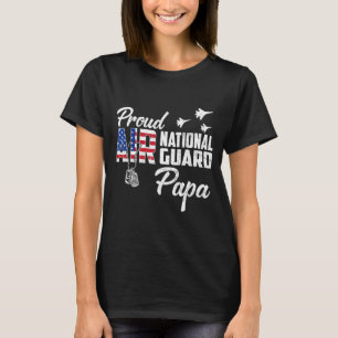 Camiseta Orgulhoso Bandeira Papa Guarda Nacional Aérea Famí