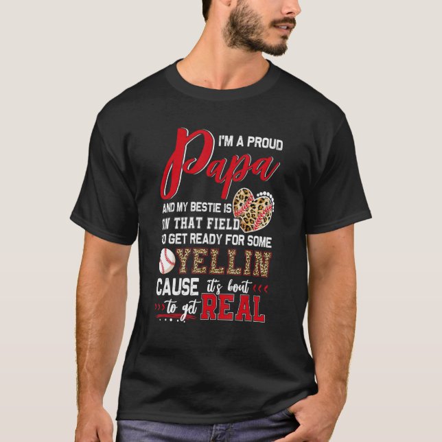 Camiseta Orgulhoso Baseball Papa Baseball Correspondência F (Frente)