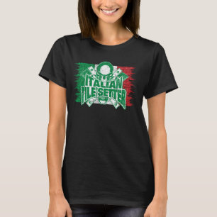 Camiseta Orgulhoso Caveira do Azulejo Italiano com Bandeira