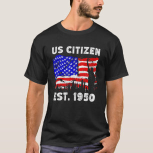 Camiseta Orgulhoso Cidadão dos EUA Desde 1950 Para Novo Ame