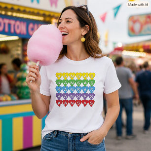 Camiseta Orgulhoso Coração Colorido do Estado do Kansas