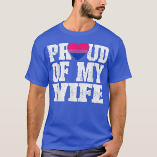 Camiseta Orgulhoso da minha esposa bandeira bissexual anive