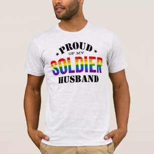 Camiseta Orgulhoso de meu orgulho gay das forças armadas d