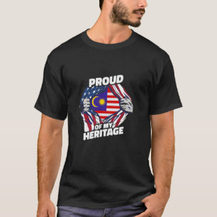Camiseta Orgulhoso de Minha Herança - Patriota Malaio Ameri