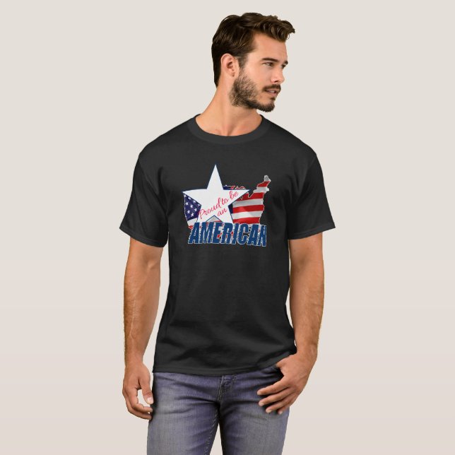 Camiseta Orgulhoso de ser americano (Frente Completa)