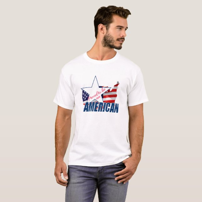 Camiseta Orgulhoso de ser americano (Frente Completa)
