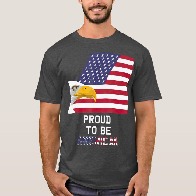 Camiseta orgulhoso de ser americano Flag Eagle EUA american (Frente)