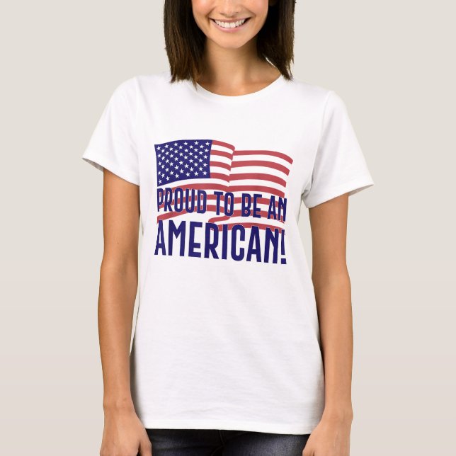 Camiseta Orgulhoso de ser americano para homens mulheres jo (Frente)