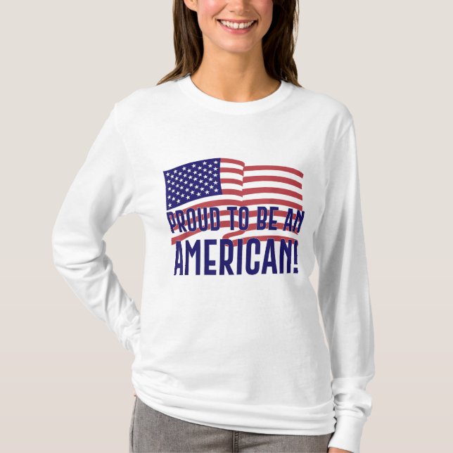 Camiseta Orgulhoso de ser americano para homens mulheres jo (Frente)