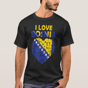Camiseta Orgulhoso de ser bósnio Eu adoro a bandeira da Bós