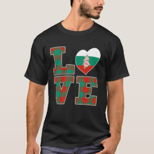 Camiseta Orgulhoso De Ser Búlgaro Eu Amo Bulgária Flag Hear