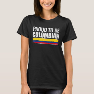 Camiseta Orgulhoso de Ser Colombiano Bandeira da Colômbia