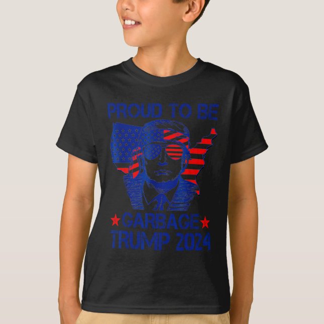 Camiseta Orgulhoso De Ser Garbyge Para Trump 2024 American  (Frente)