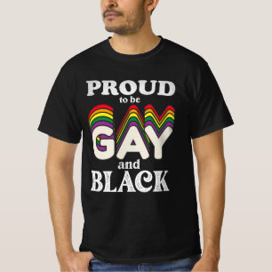 Camiseta Orgulhoso De Ser Gay E Negro Orgulho LGBT