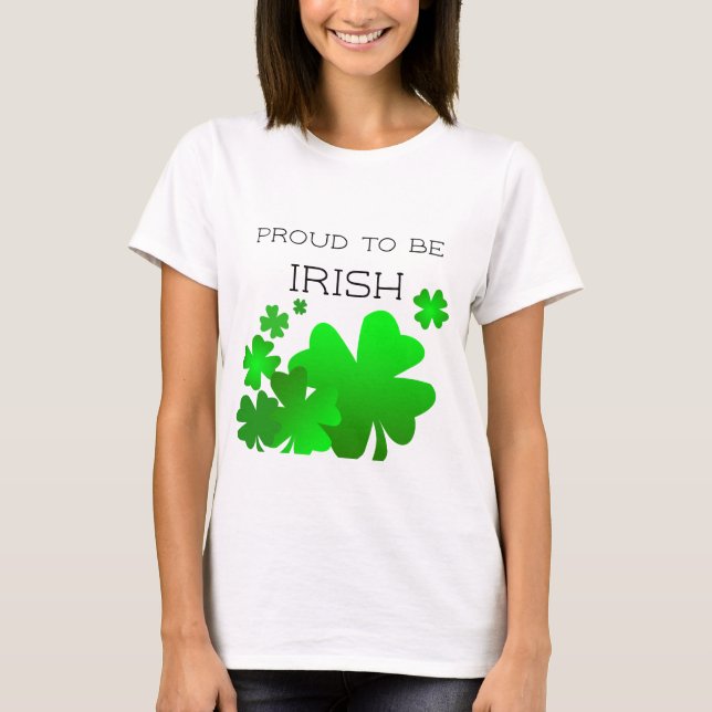 Camiseta Orgulhoso de ser irlandês, Dia de São Patrício com (Frente)