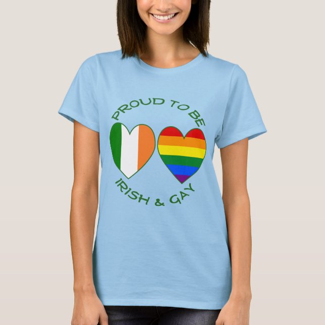 Camiseta Orgulhoso de ser irlandês e Gay (Frente)