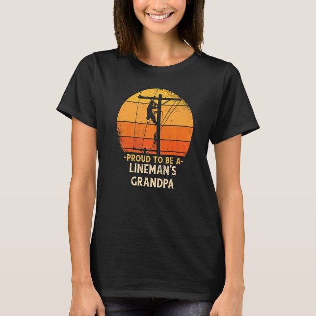 Camiseta Orgulhoso De Ser Lineman Grandpa Electric Cable El (Frente)