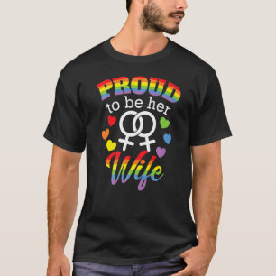 Camiseta Orgulhoso De Ser Sua Esposa Lgbtq Lésbica Casal Ca