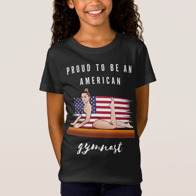 Camiseta Orgulhoso De Ser Um Gymnast Americano (Frente)