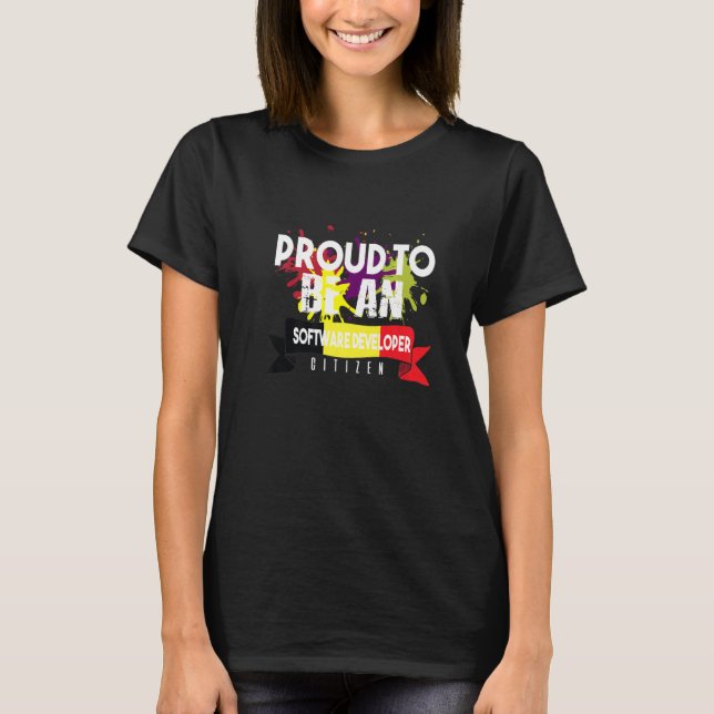 Camiseta Orgulhoso Desenvolvedor de Software Cidadão Profis (Frente)