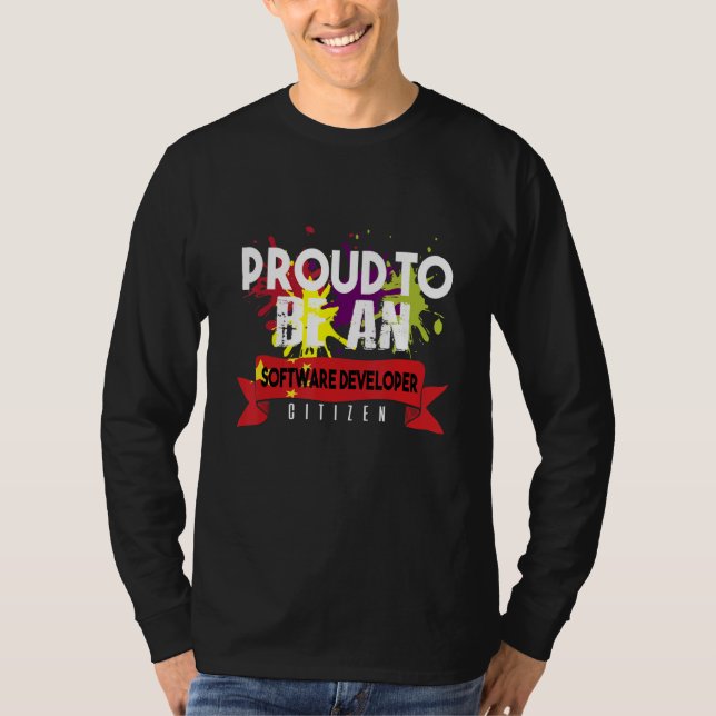 Camiseta Orgulhoso Desenvolvedor de Software Cidadão Profis (Frente)